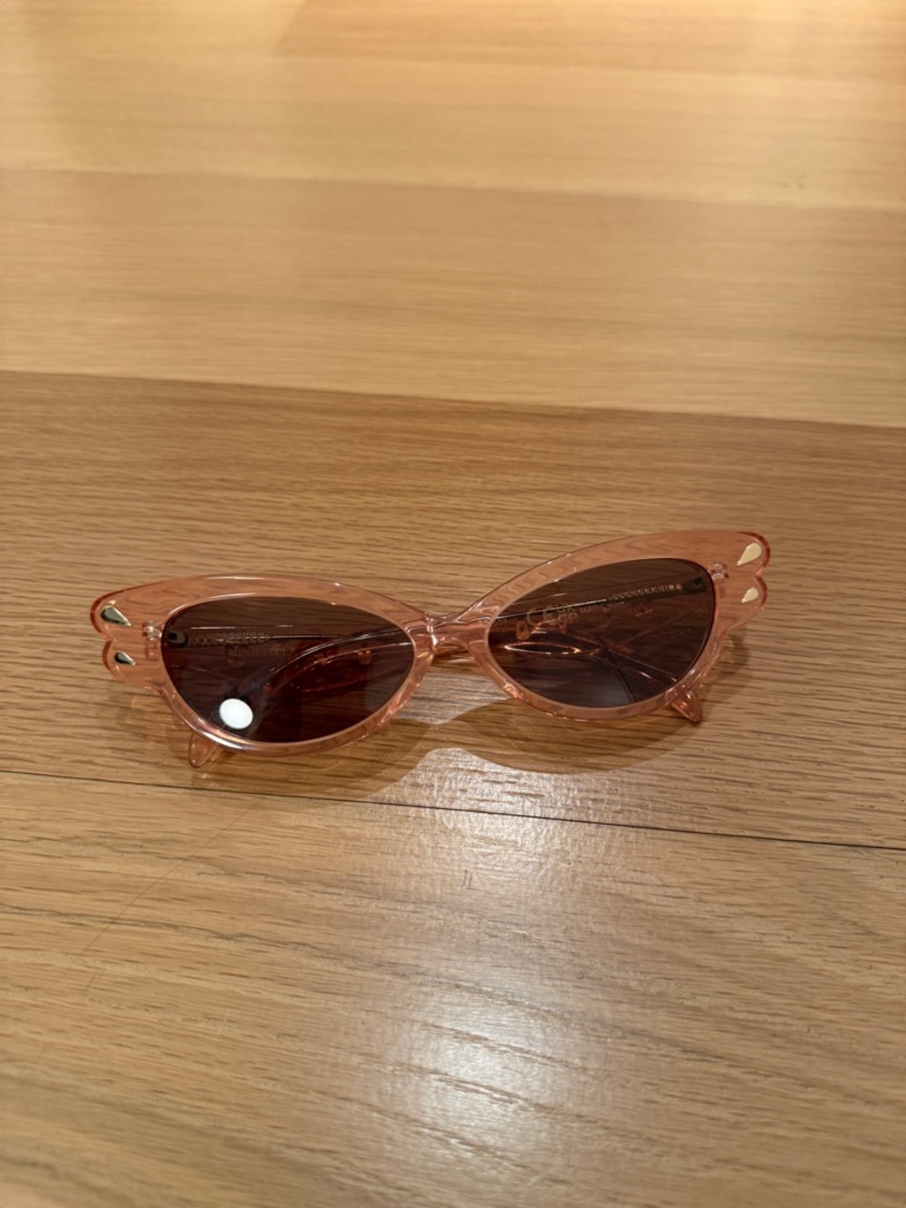 Minju Kim : Transparent Pink Cat Eye Sunglasses - Women Accessories